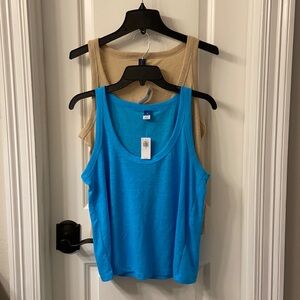 NWT Old Navy Blue and Tan Tank Tops